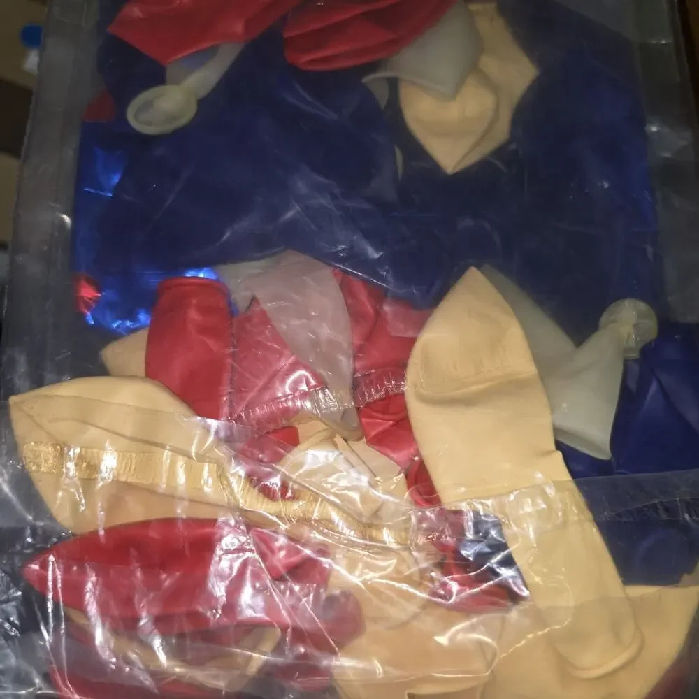 Balloons Navy Blue Red White Confetti 12 Inch 37pcs Foil Star Baby Shower BDay